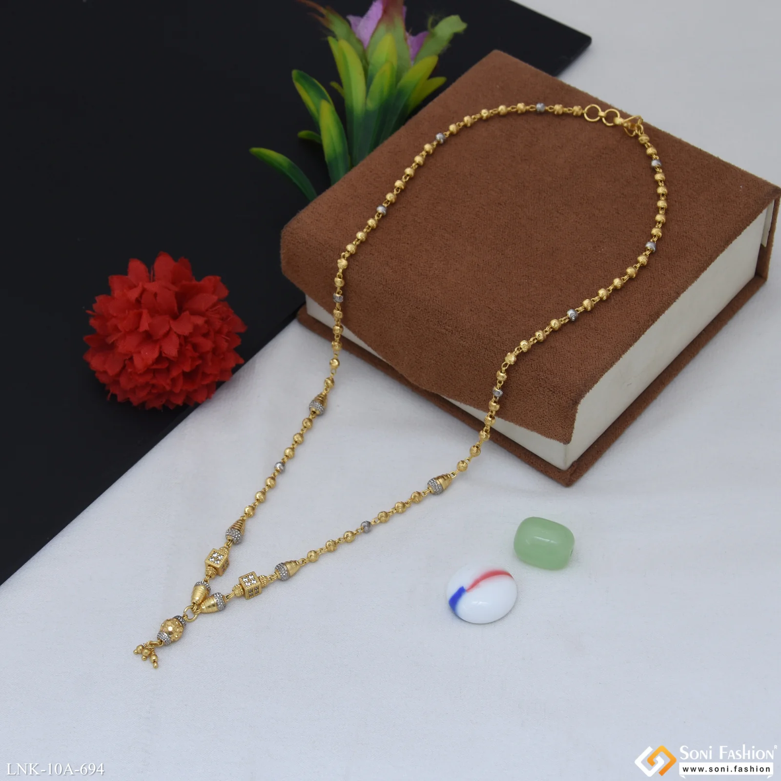 Decorative Design Gold Plated Necklace for Ladies - Style A694 - Image 5
