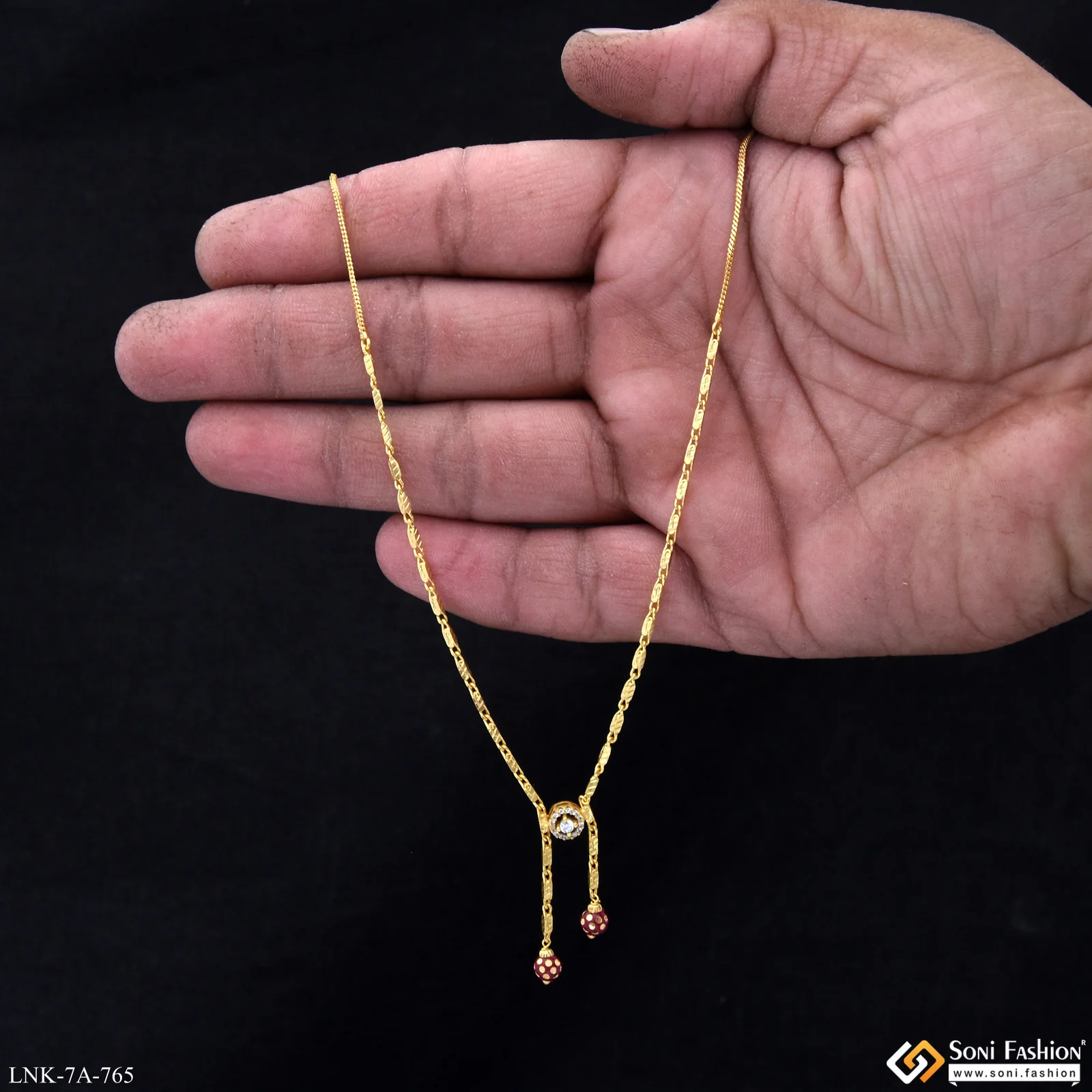 Decorative Design Gold Plated Necklace for Ladies - Style A765 - Image 2