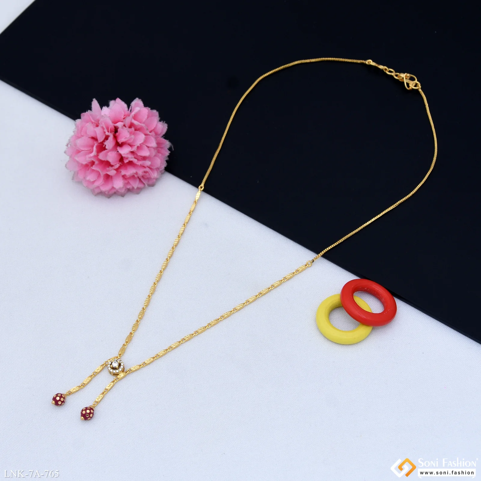 Decorative Design Gold Plated Necklace for Ladies - Style A765 - Image 3