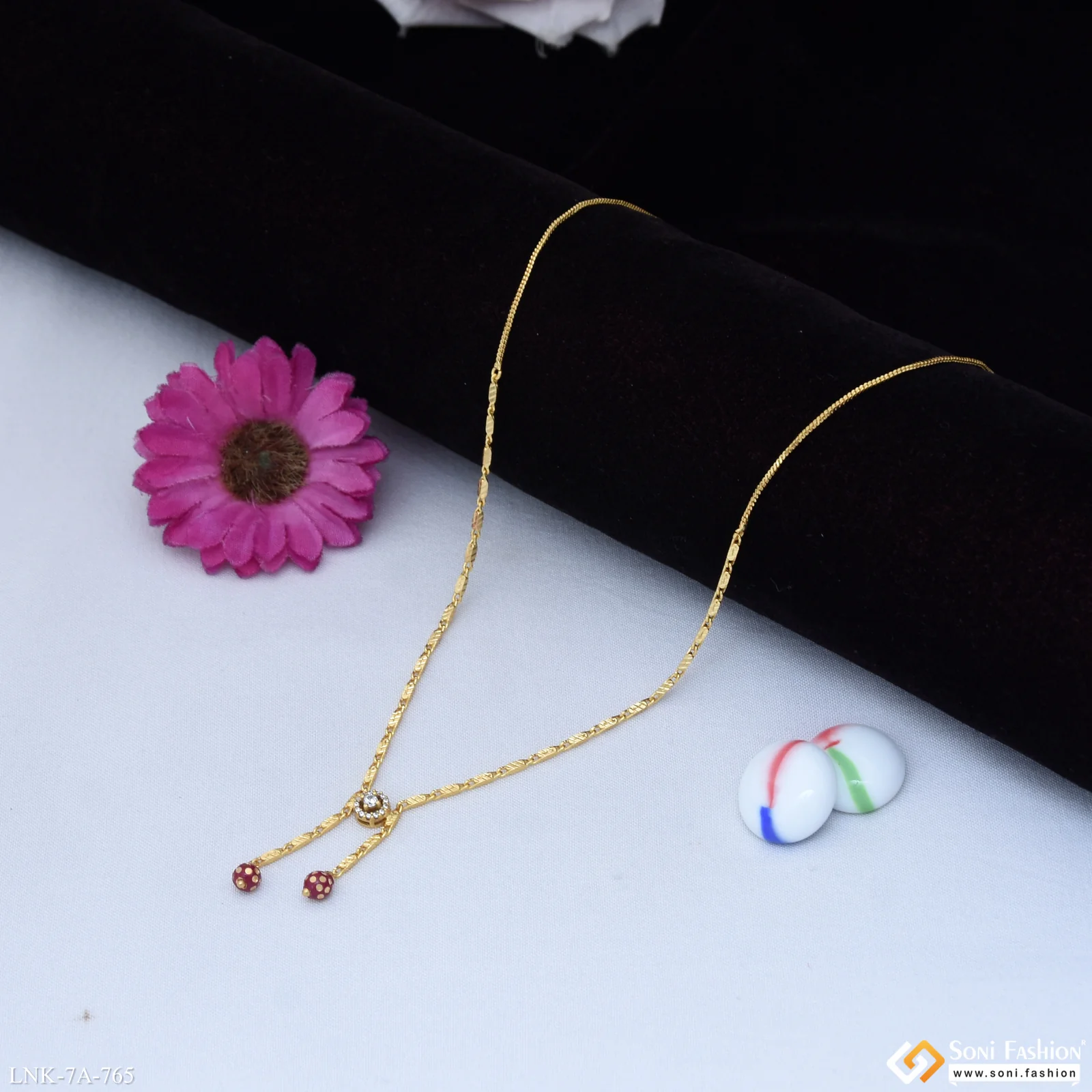 Decorative Design Gold Plated Necklace for Ladies - Style A765 - Image 4