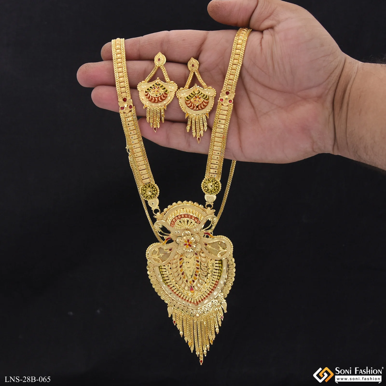Decorative Design Gold Plated Necklace Set for Women - Style B065 - Image 2