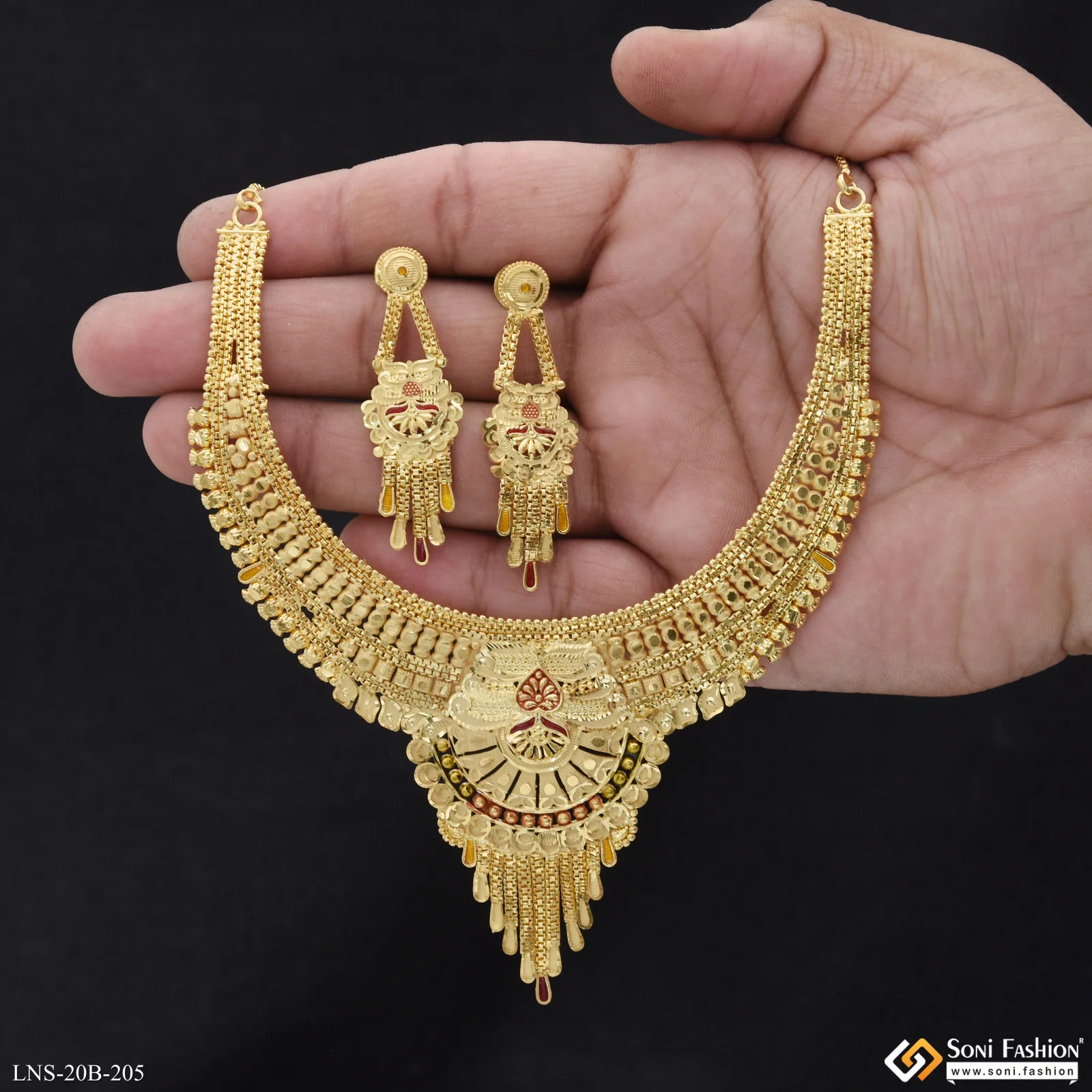 Decorative Design Gold Plated Necklace Set for Women - Style B205 - Image 5