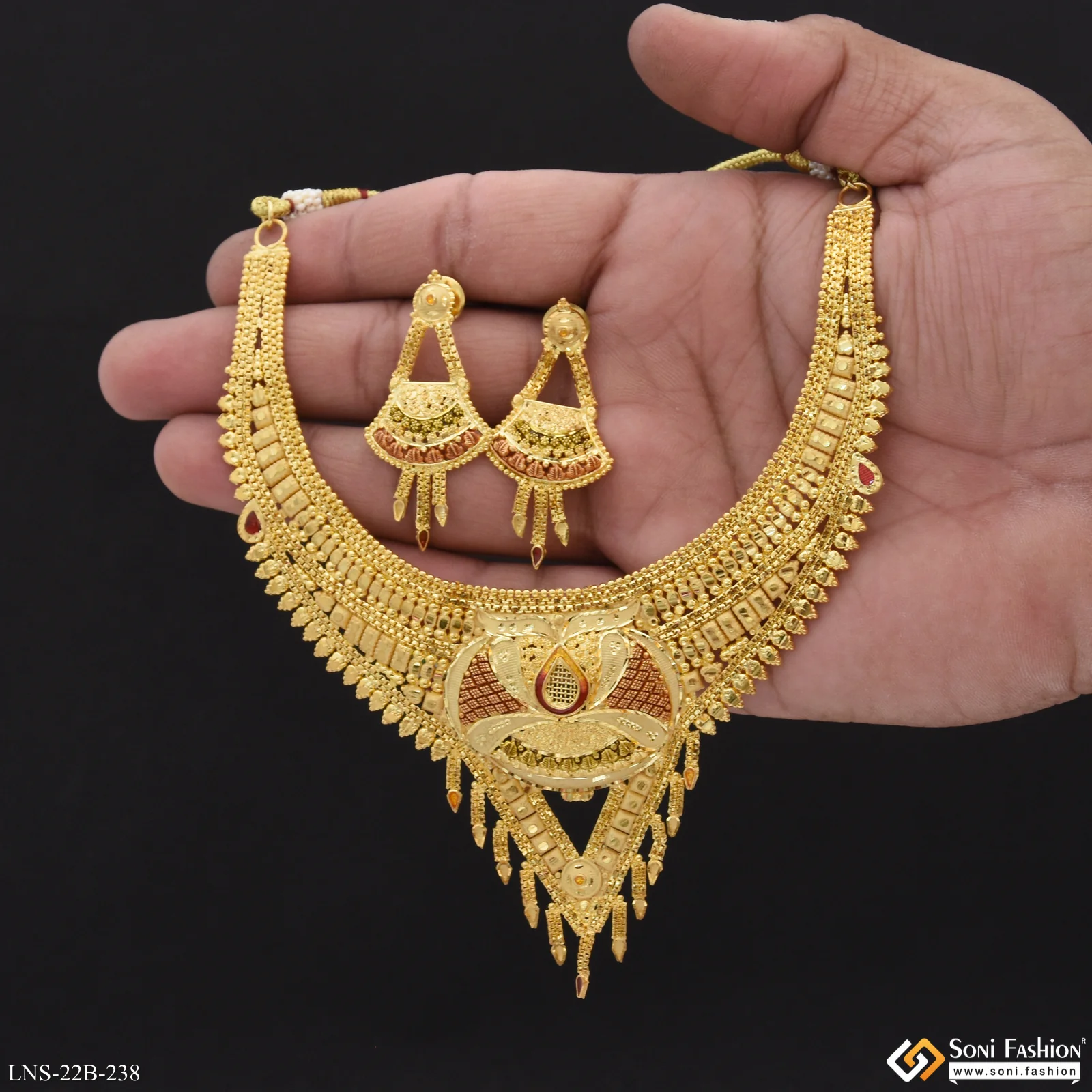 Decorative Design Gold Plated Necklace Set for Women - Style B238 - Image 4