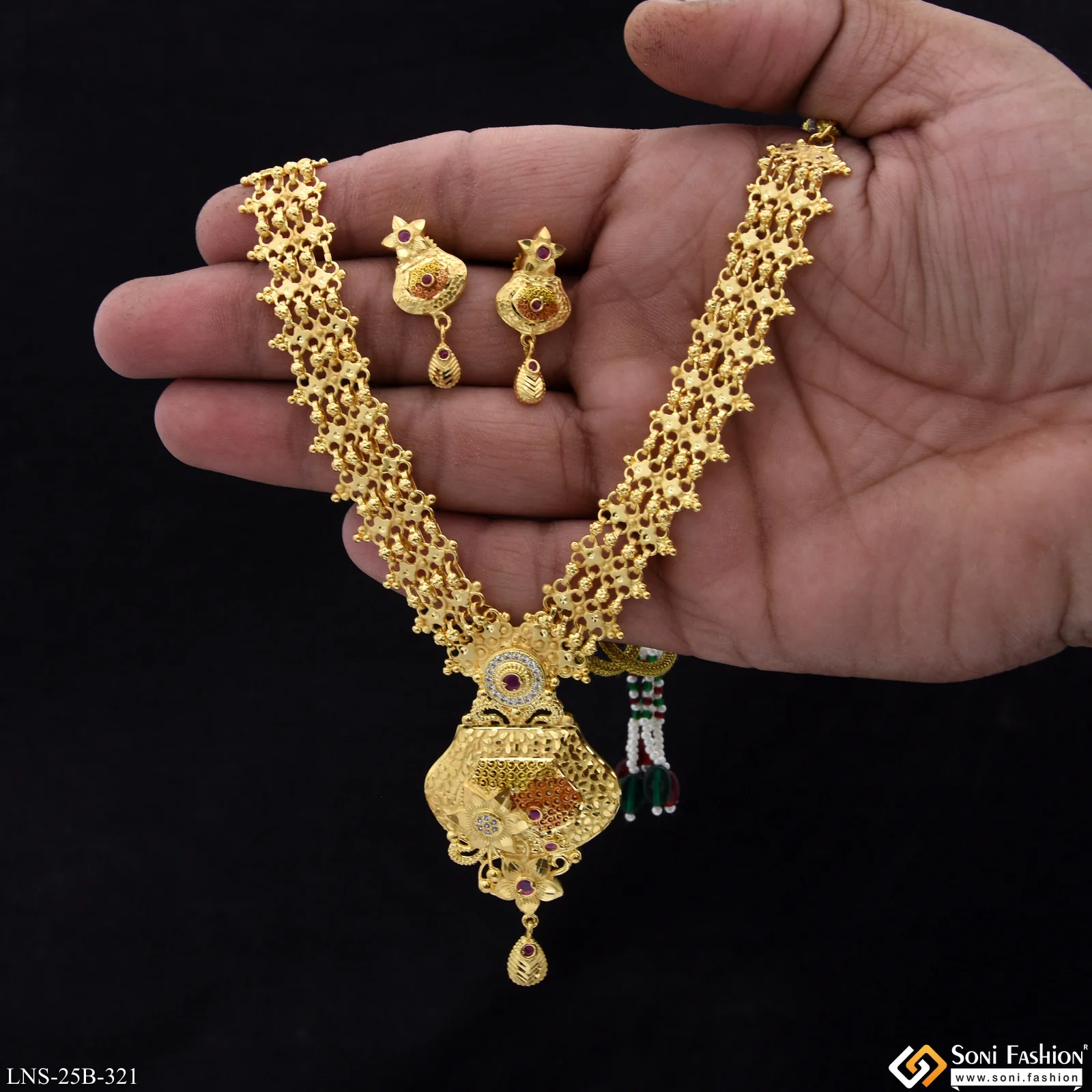Decorative Design Gold Plated Necklace Set for Women - Style B321 - Image 2