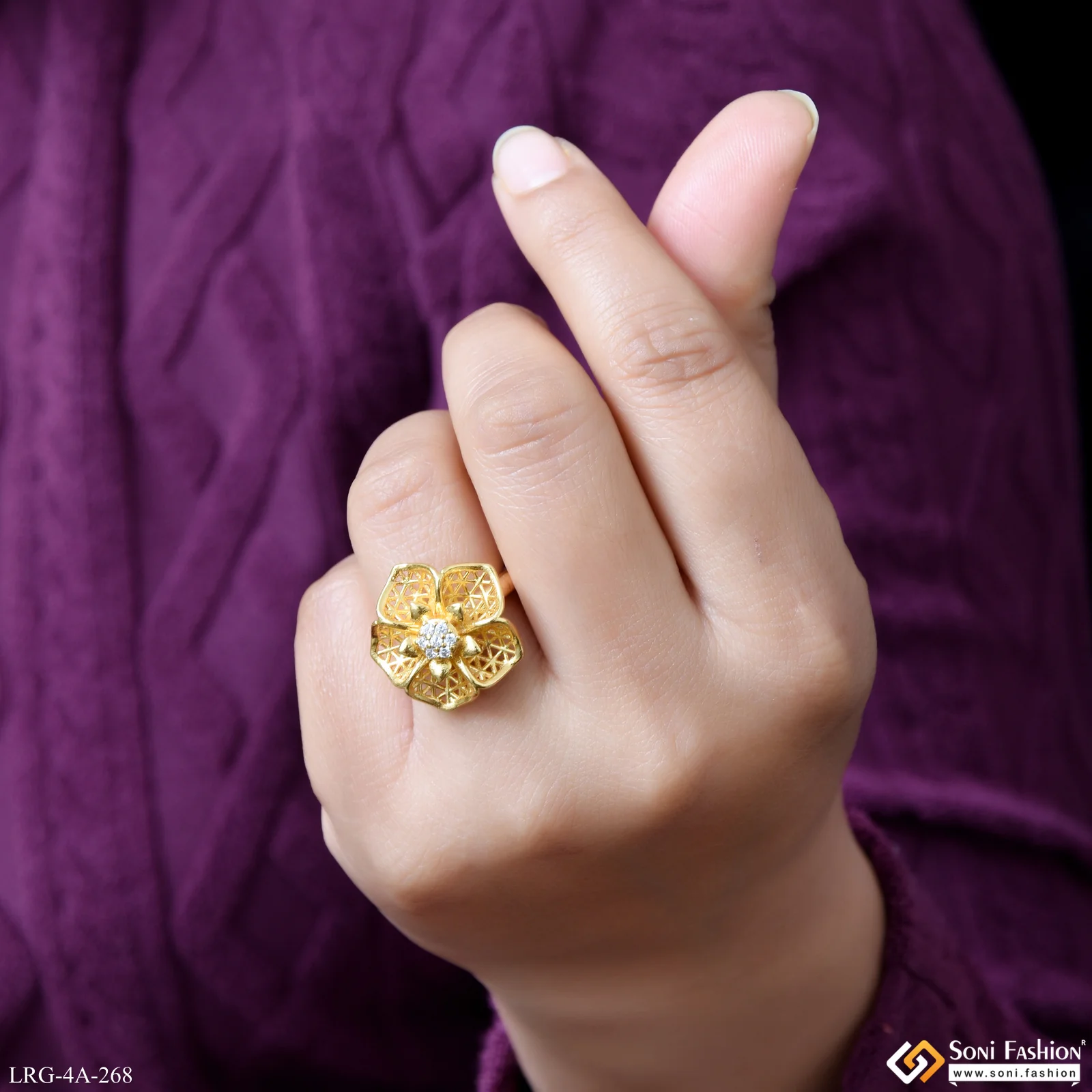 Decorative Design Gold Plated Ring for Ladies - Style A268