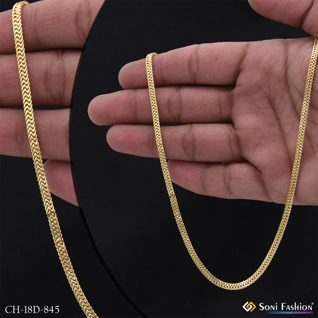 Delicate Design 18k Gold Plated Chain for Men - Style D845 - Image 3