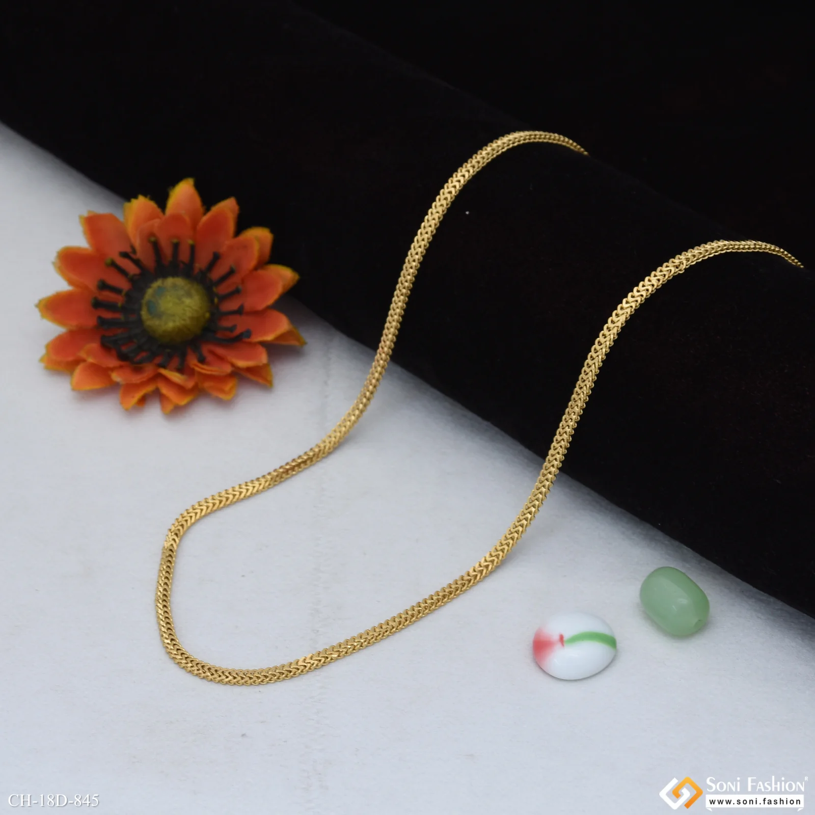 Delicate Design 18k Gold Plated Chain for Men - Style D845 - Image 4