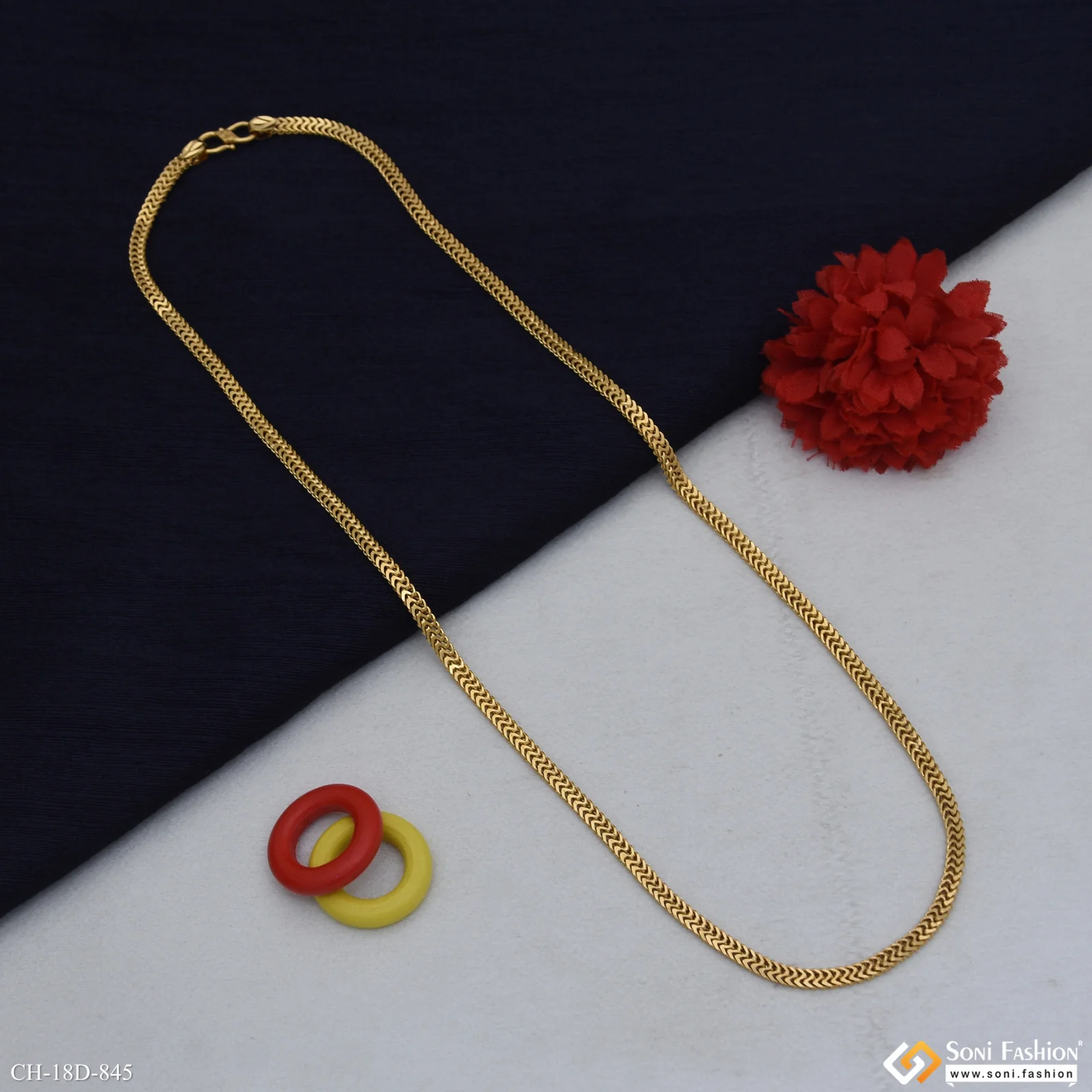Delicate Design 18k Gold Plated Chain for Men - Style D845 - Image 5