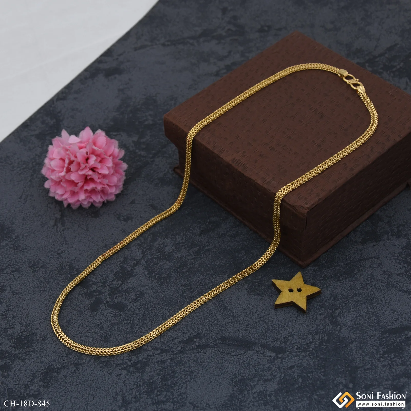 Delicate Design 18k Gold Plated Chain for Men - Style D845 - Image 6