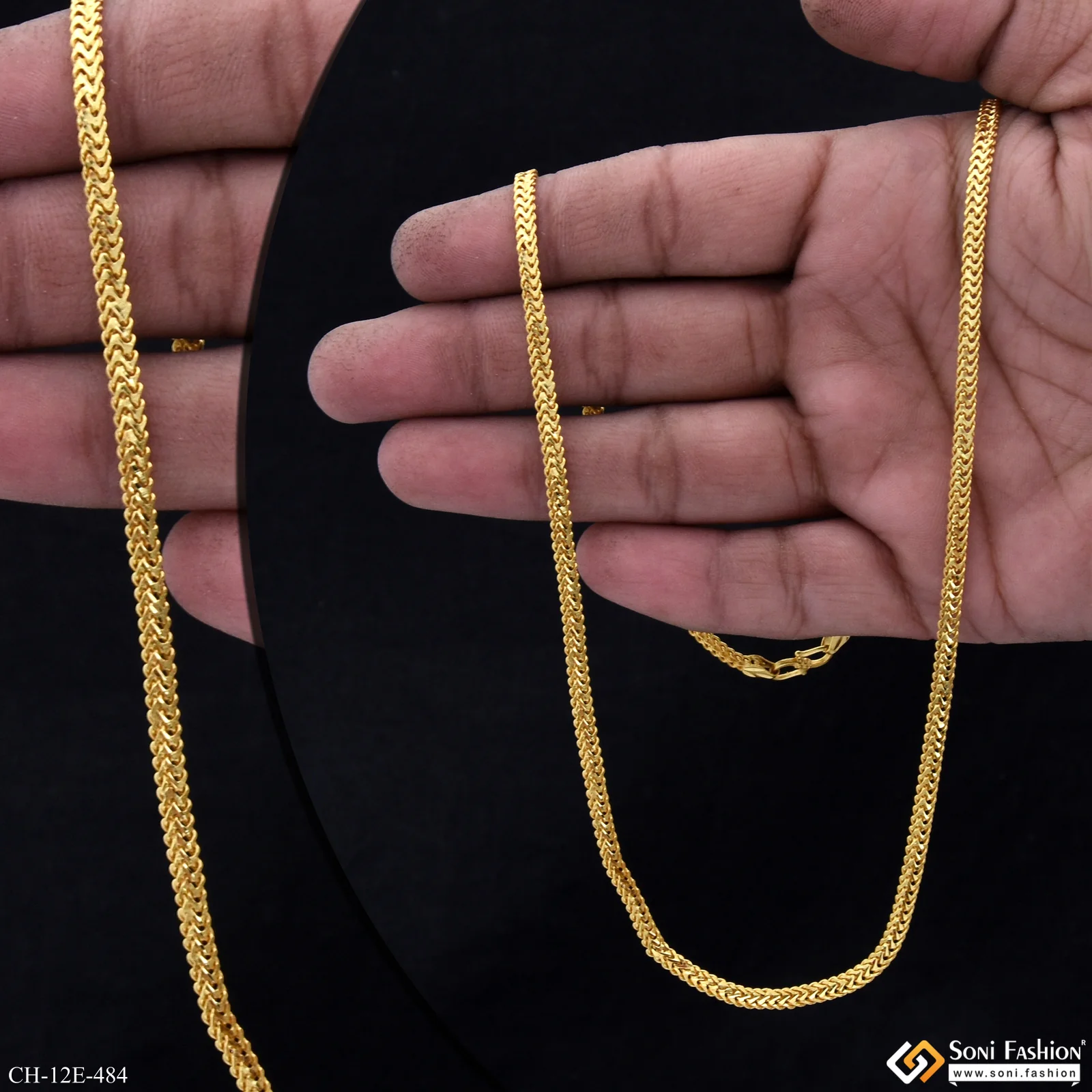 Delicate Design Gold Plated Chain for Men - Style E484 - Image 2