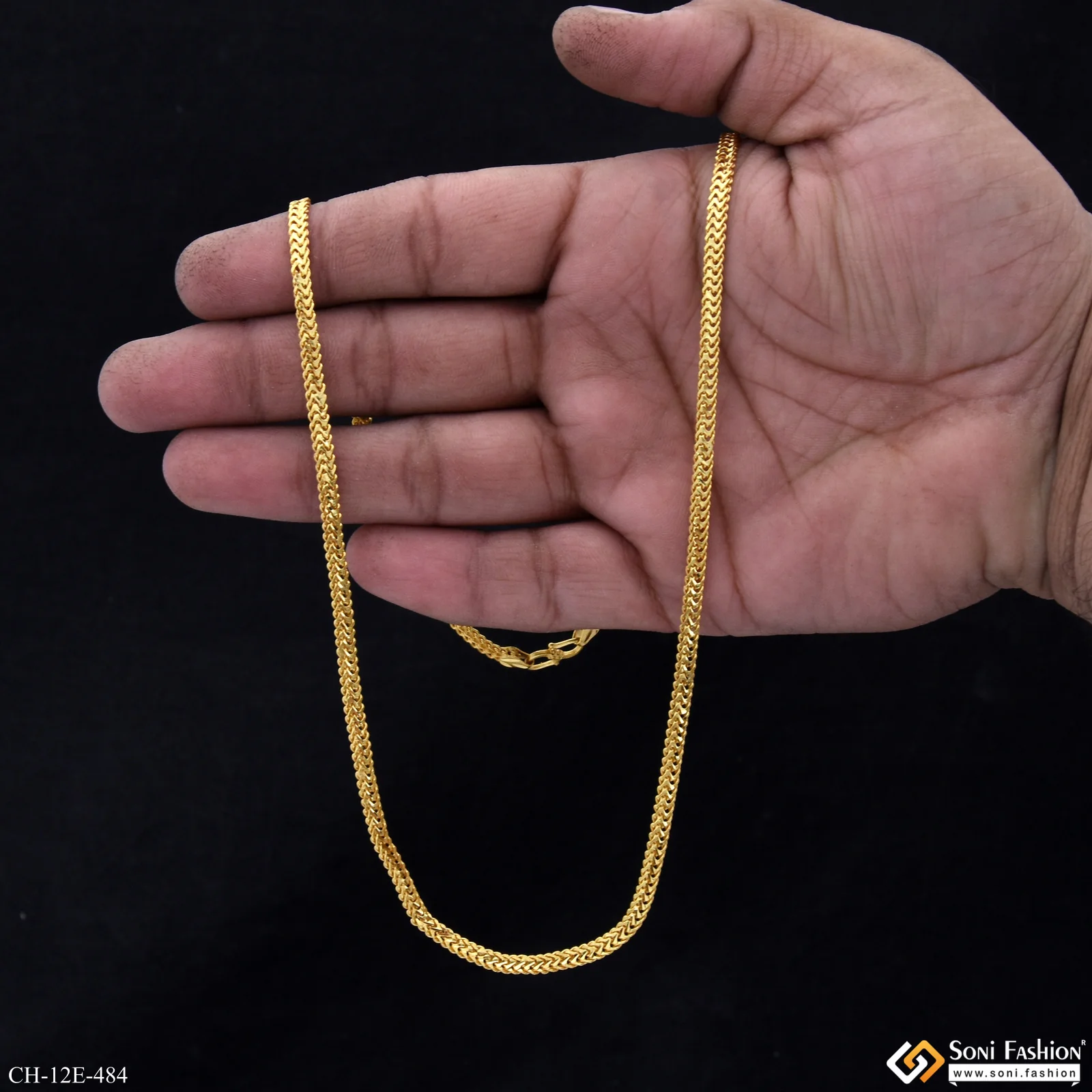 Delicate Design Gold Plated Chain for Men - Style E484 - Image 6