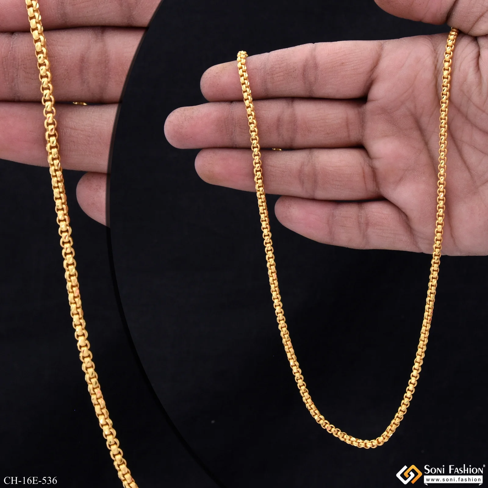 Delicate Design Gold Plated Chain for Men - Style E536 - Image 2