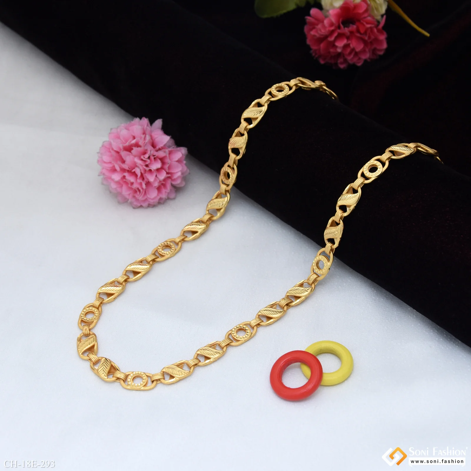 Delicate Design Gold Plated Kohli Chain for Men - Style E293 - Image 3