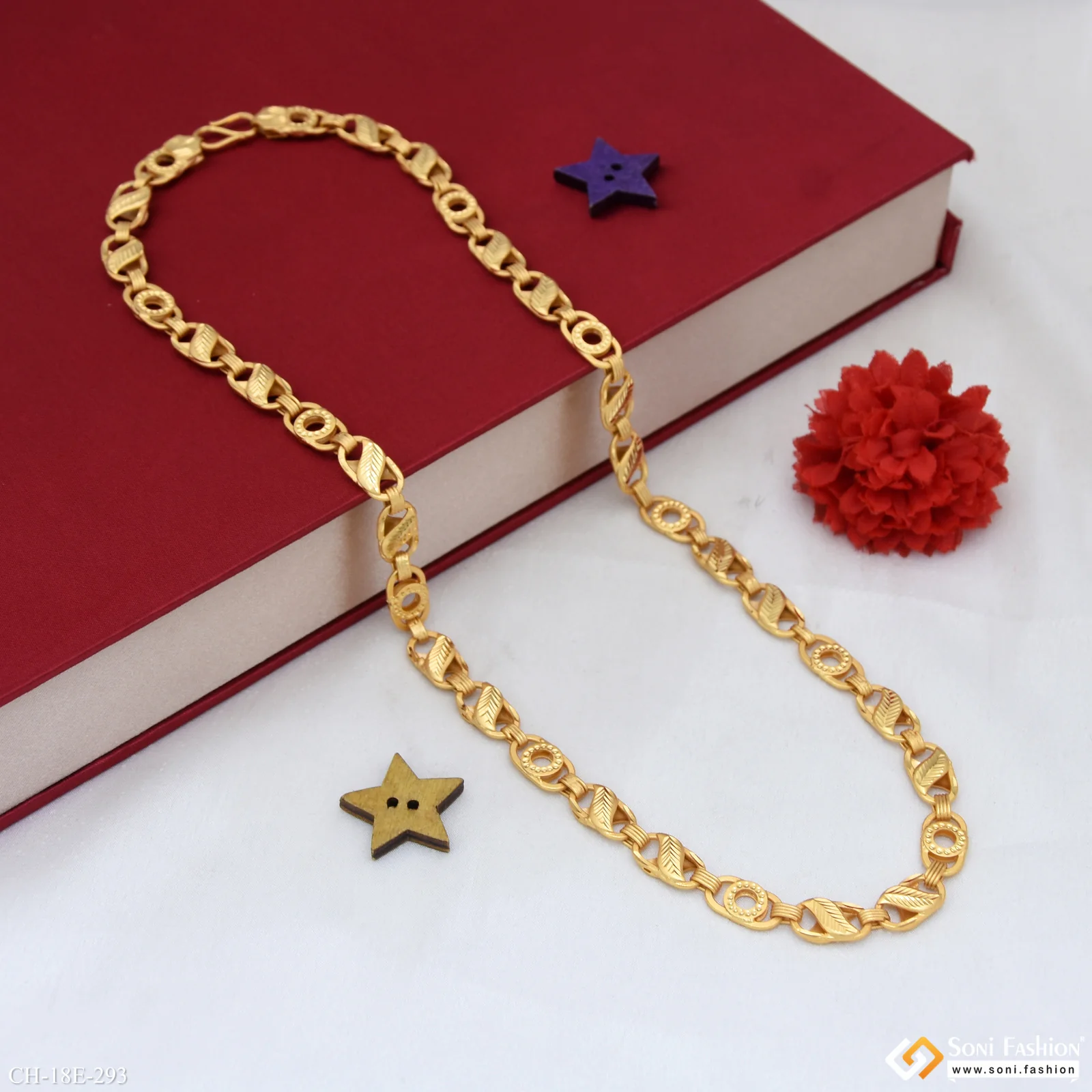 Delicate Design Gold Plated Kohli Chain for Men - Style E293 - Image 4