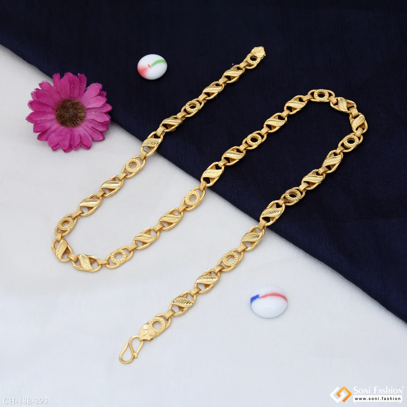 Delicate Design Gold Plated Kohli Chain for Men - Style E293 - Image 5