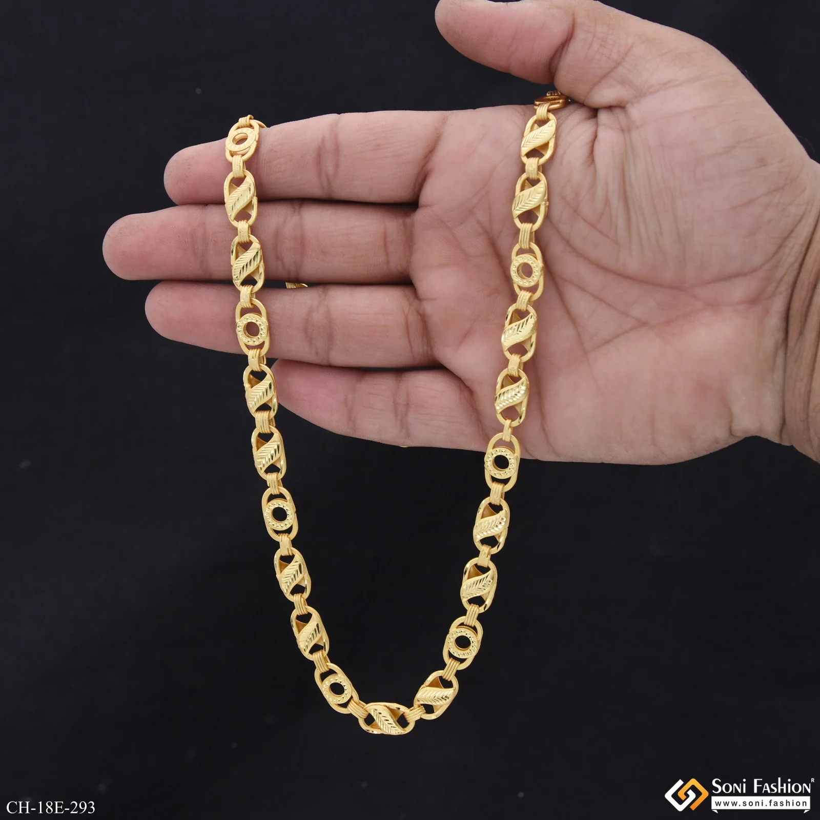 Delicate Design Gold Plated Kohli Chain for Men - Style E293 - Image 6
