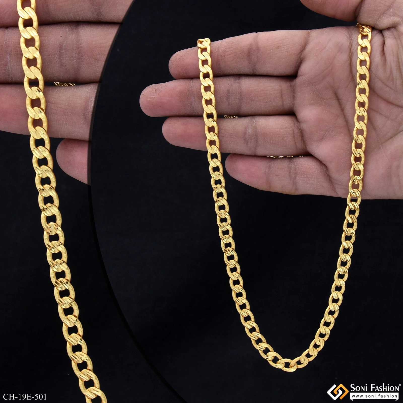 Delicate Design Gold Plated Link Chain for Men - Style E501 - Image 2