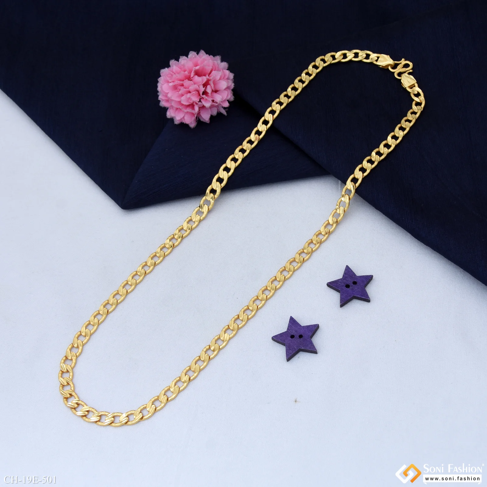 Delicate Design Gold Plated Link Chain for Men - Style E501 - Image 5
