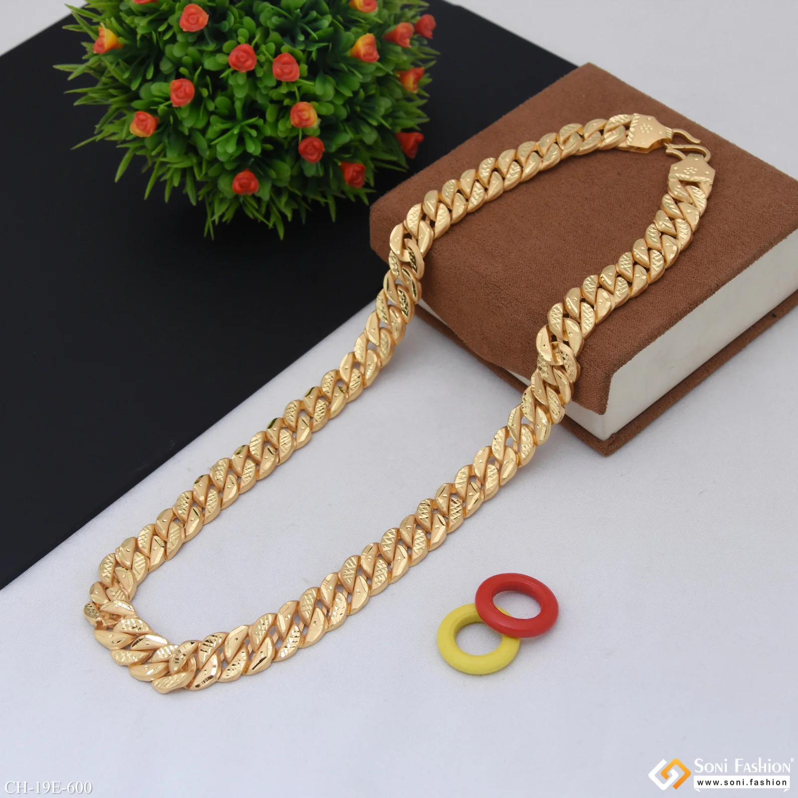 Delicate Design Gold Plated Pokal Chain for Men - Style E600 - Image 3