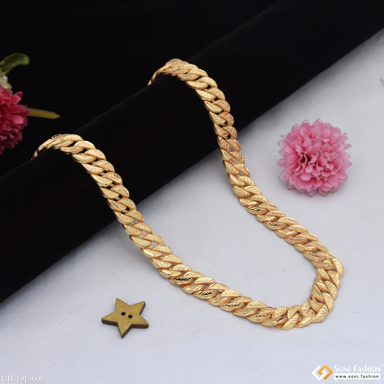 Delicate Design Gold Plated Pokal Chain for Men - Style E600 - Image 4