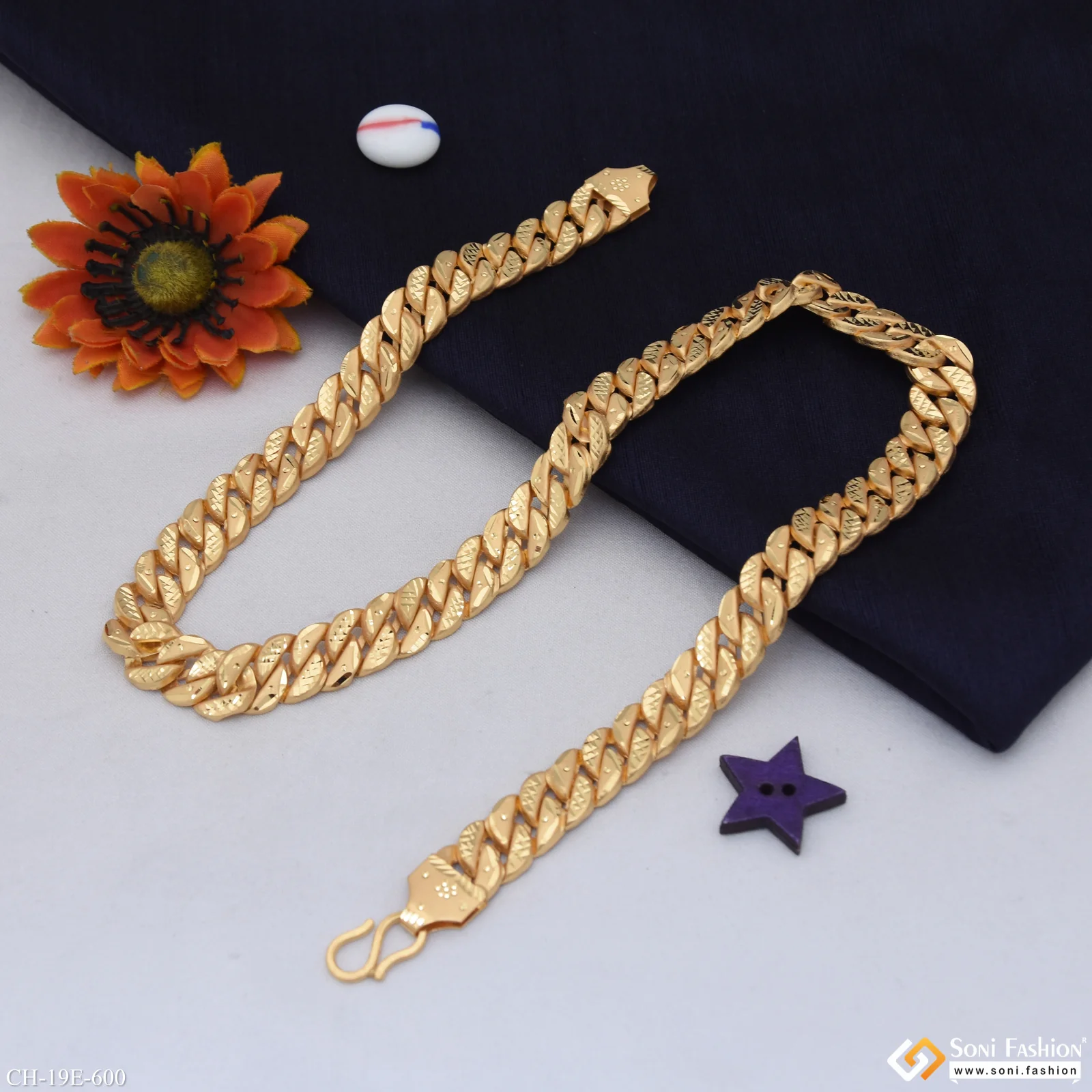 Delicate Design Gold Plated Pokal Chain for Men - Style E600 - Image 5