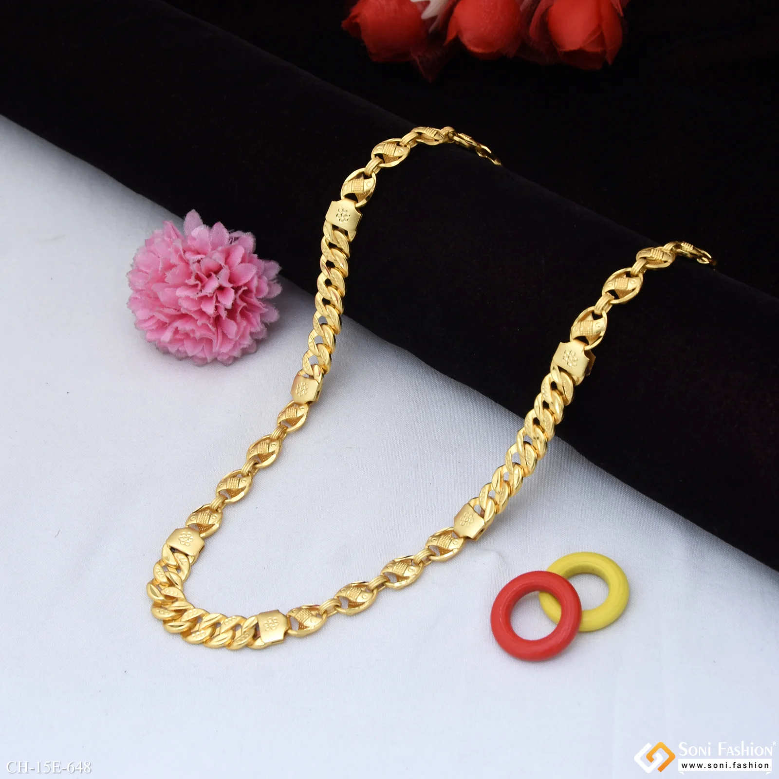 Delicate Design Gold Plated Pokal Chain for Men - Style E648 - Image 4