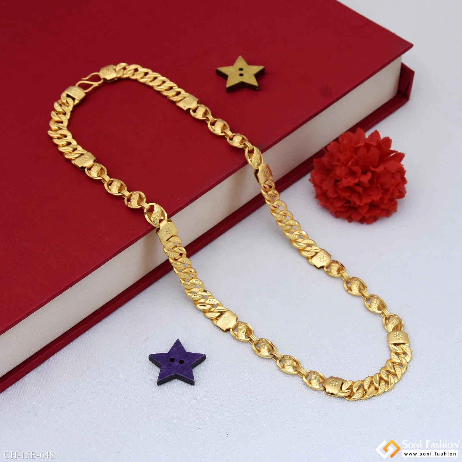 Delicate Design Gold Plated Pokal Chain for Men - Style E648 - Image 5