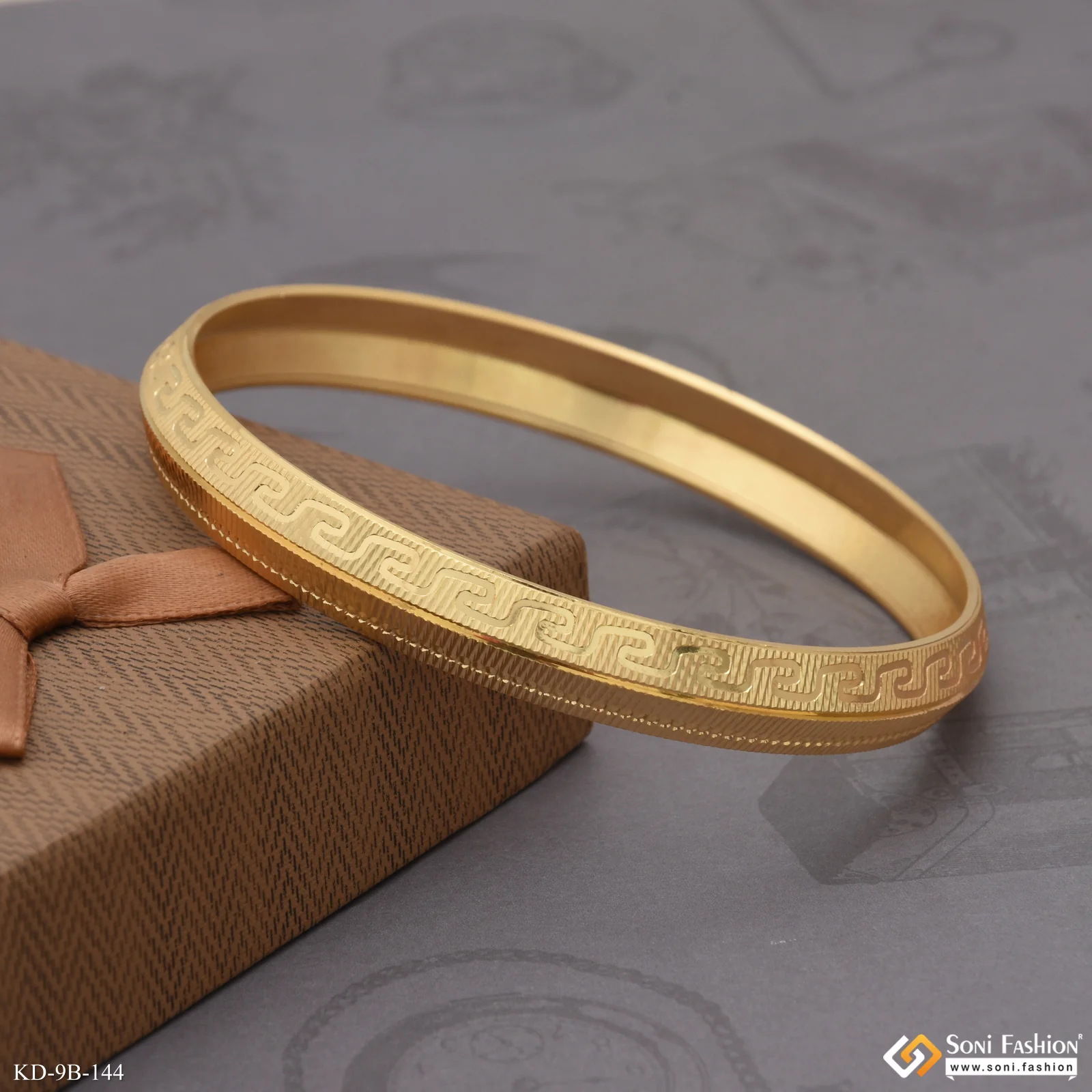 Delicate Design Gold Plated Punjabi Kada for Men - Style B144 - Image 5