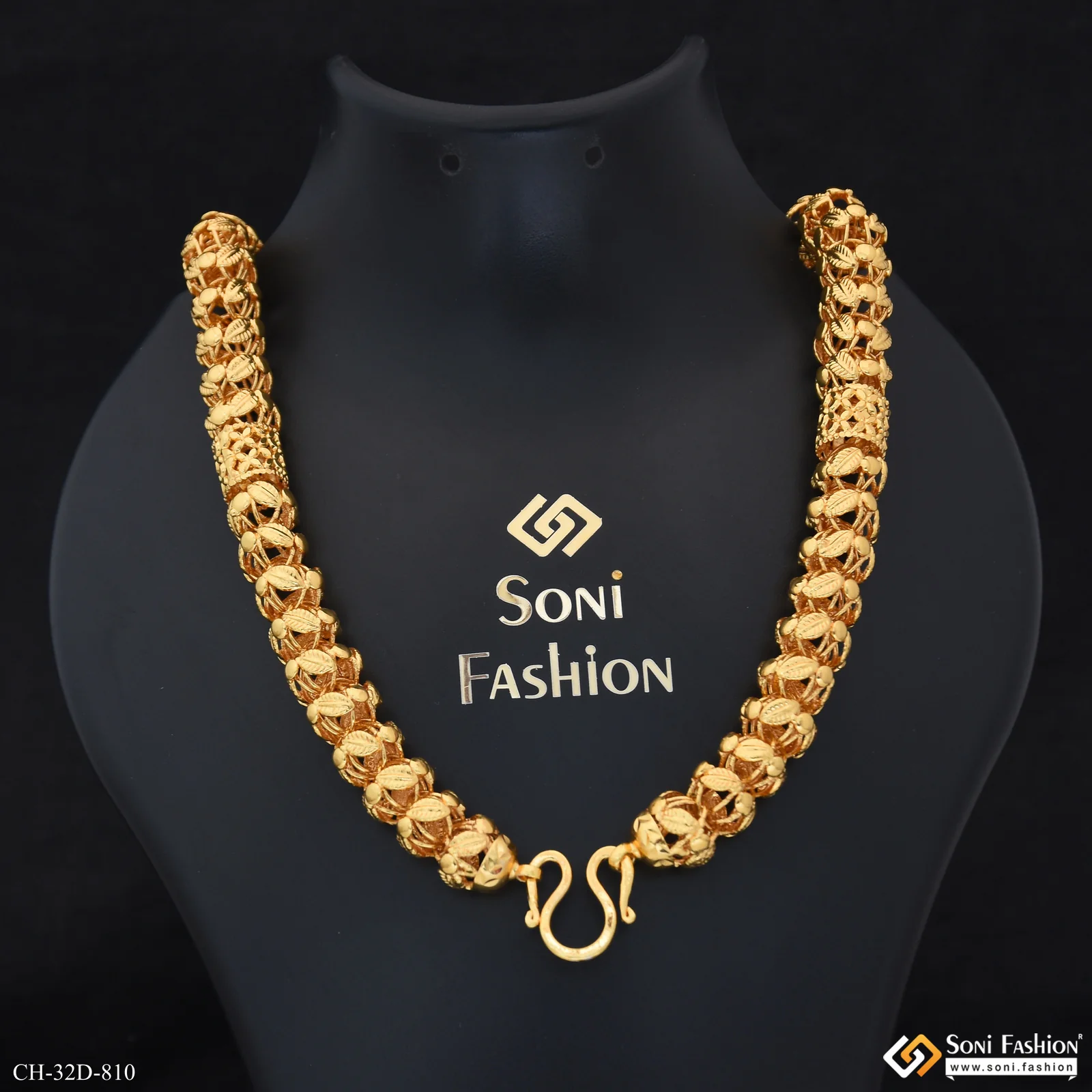 Delicate Design Gold Plated Rajwadi Chain for Men - Style D810 - Image 3