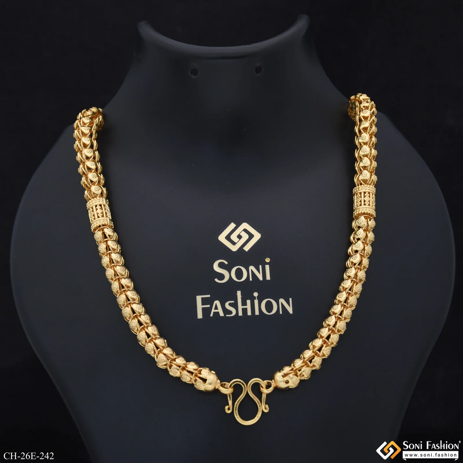 Delicate Design Gold Plated Rajwadi Chain for Men - Style E242 - Image 2