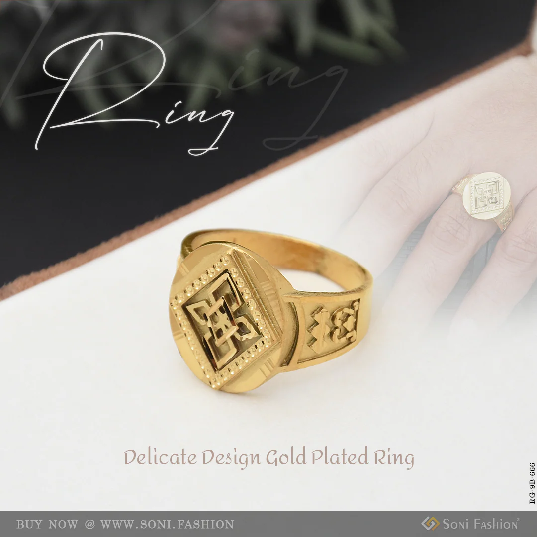 Delicate Design Gold Plated Ring for Men - Style B666