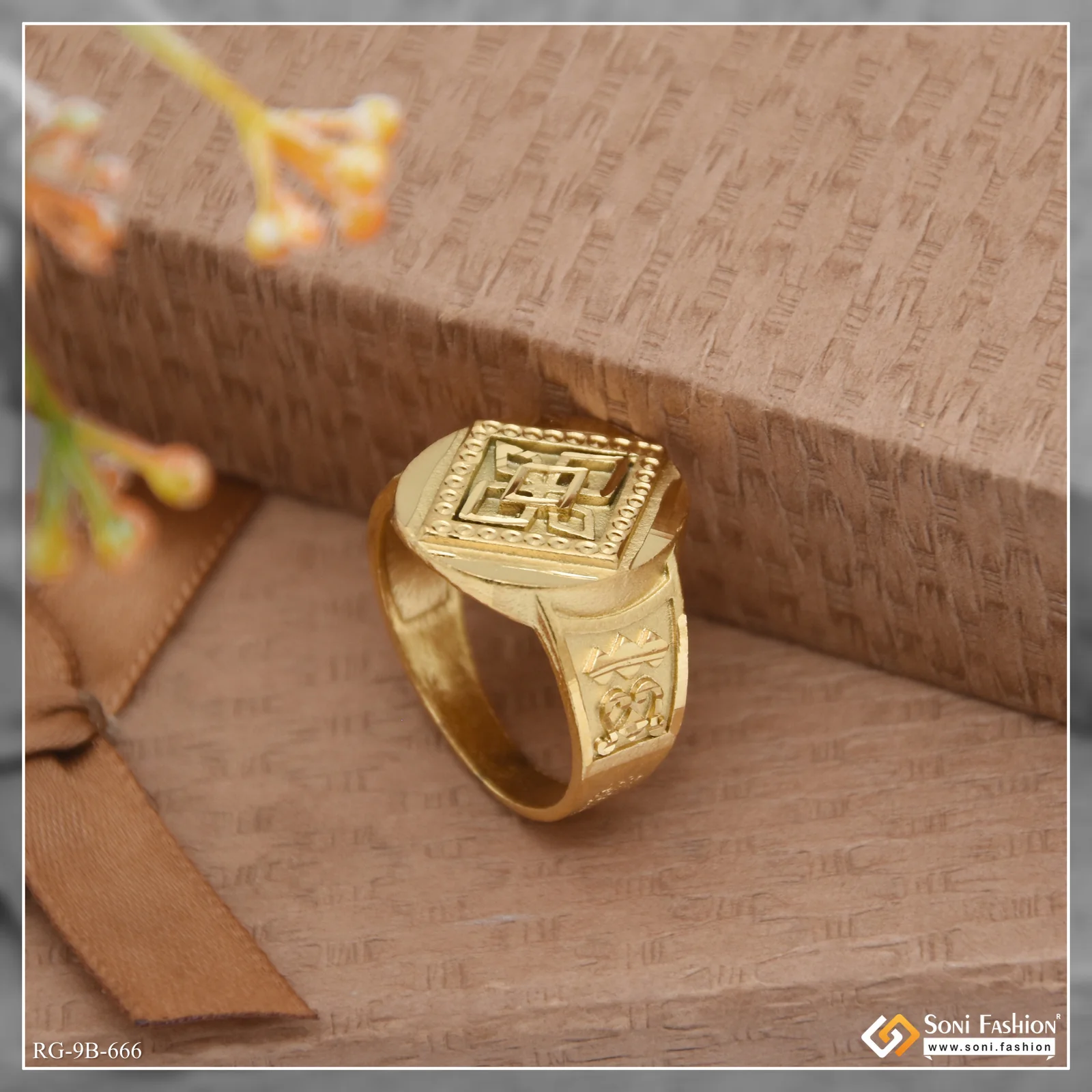 Delicate Design Gold Plated Ring for Men - Style B666 - Image 5