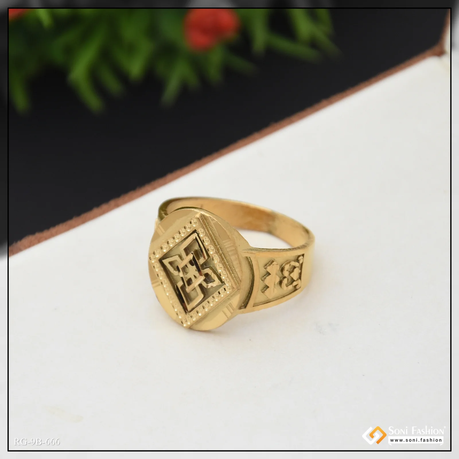 Delicate Design Gold Plated Ring for Men - Style B666 - Image 6