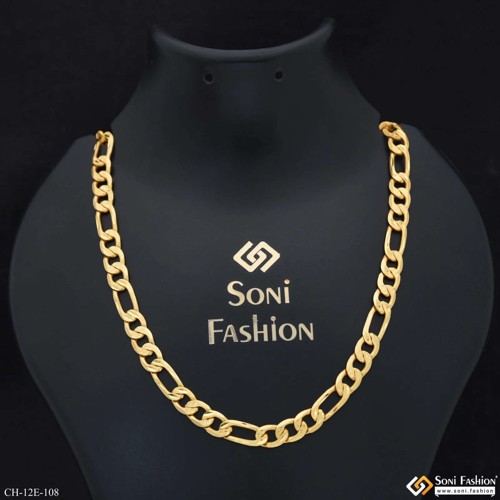 Delicate Design Gold Plated Sachin Chain for Men - Style E108