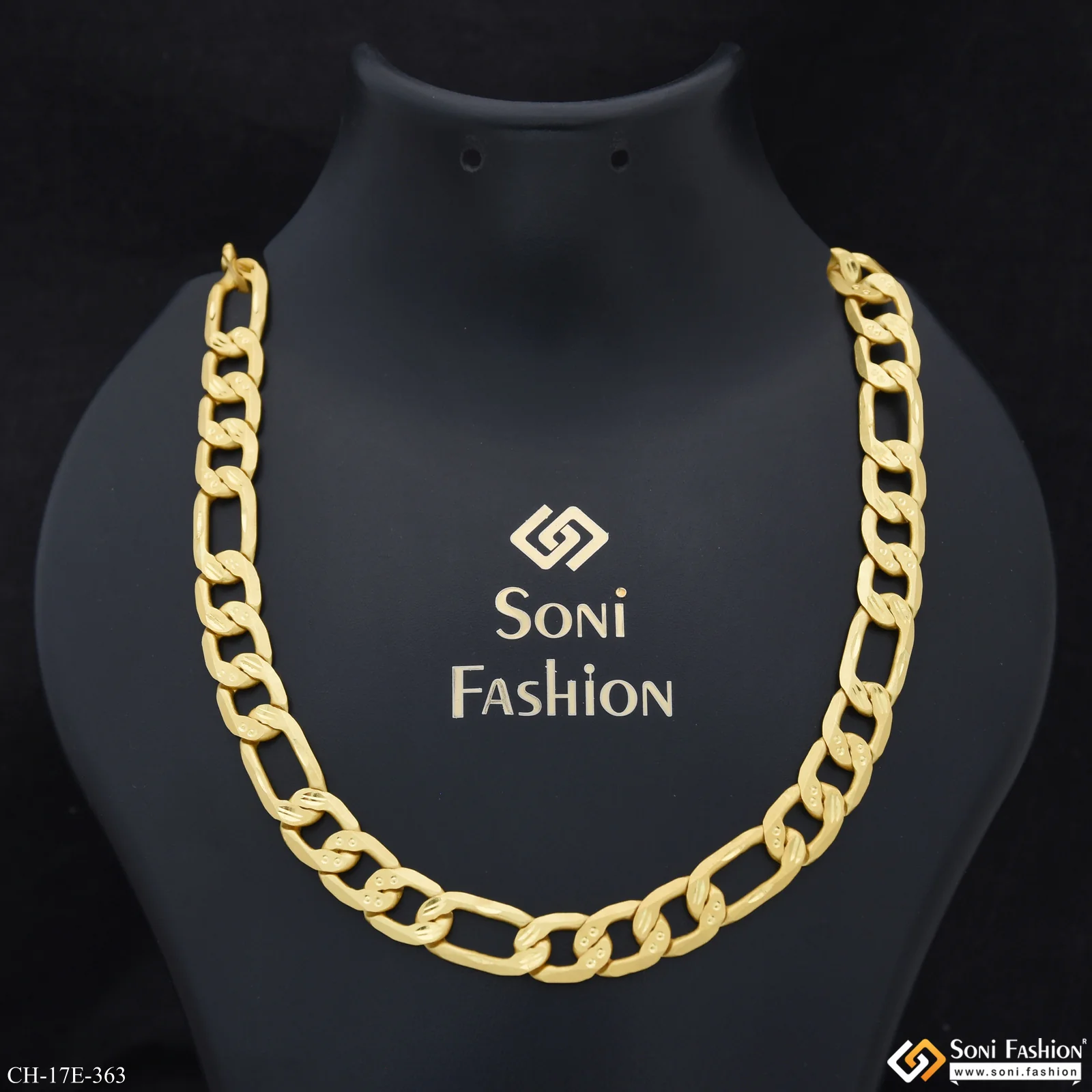 Delicate Design Gold Plated Sachin Chain for Men - Style E363