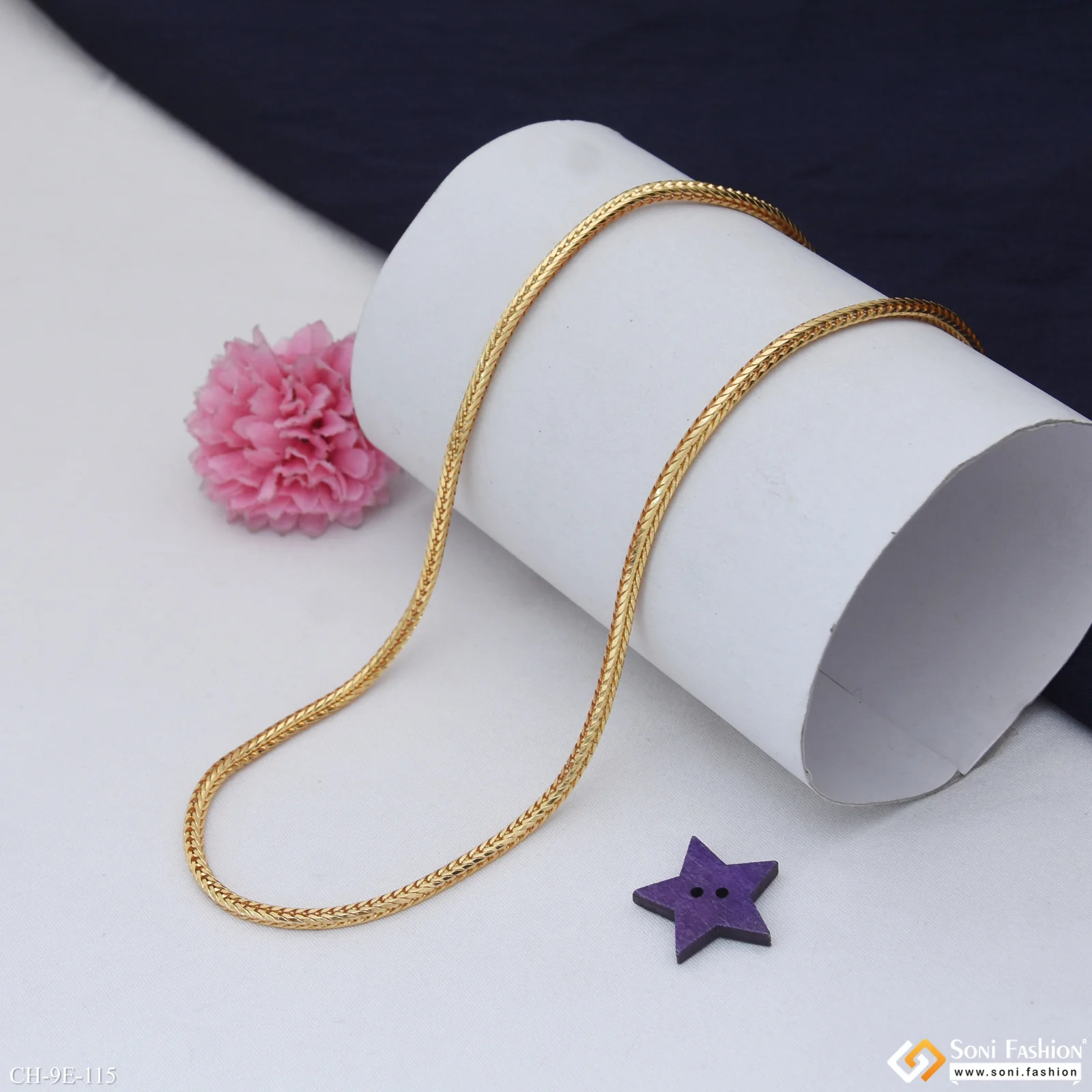 Delicate Design Gold Plated Snake Chain for Men - Style E115 - Image 4