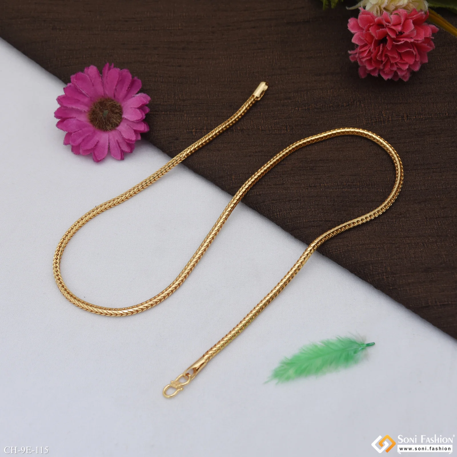 Delicate Design Gold Plated Snake Chain for Men - Style E115 - Image 6