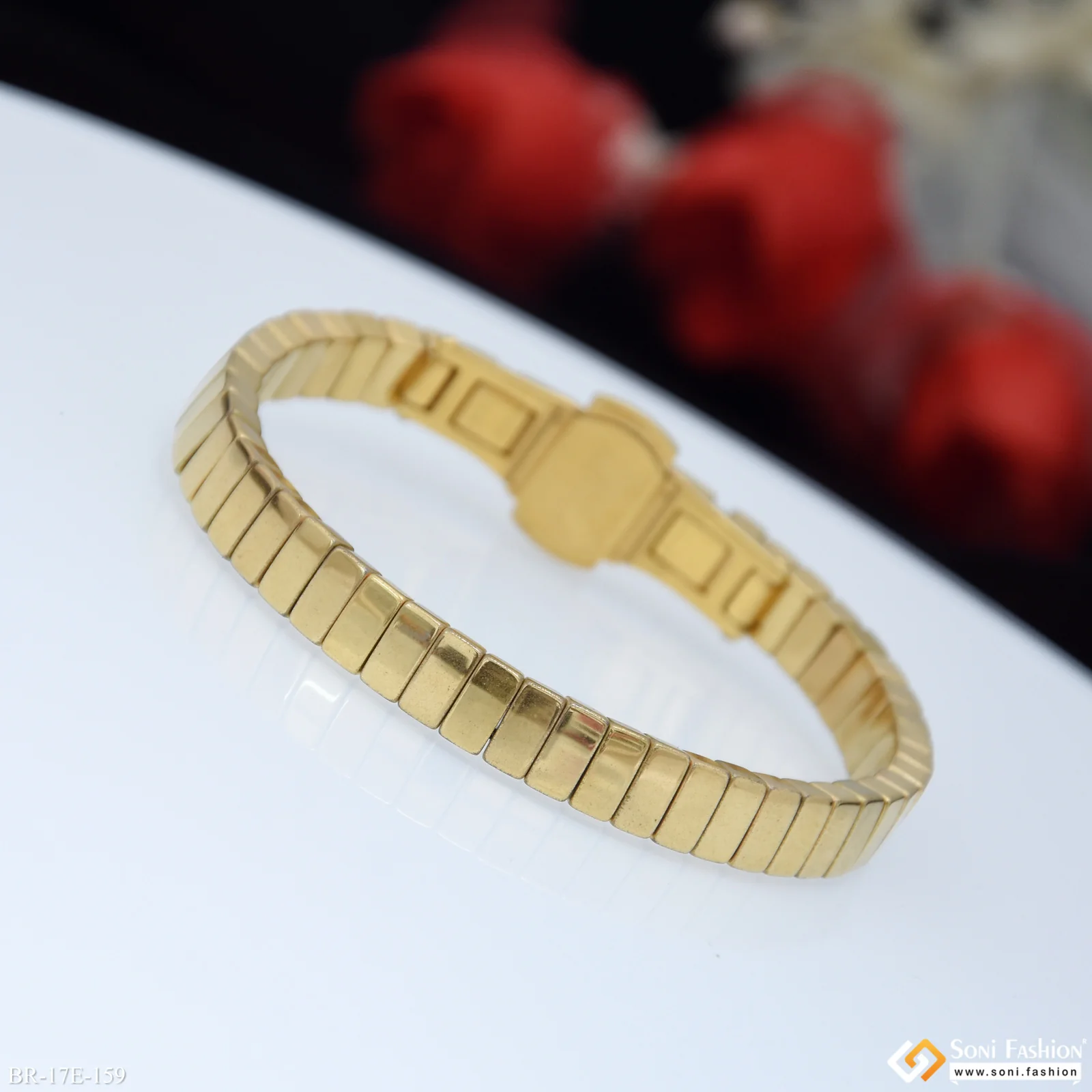 Delicate Design Golden Color Ceramic Bracelet for Men - Style E159 - Image 3