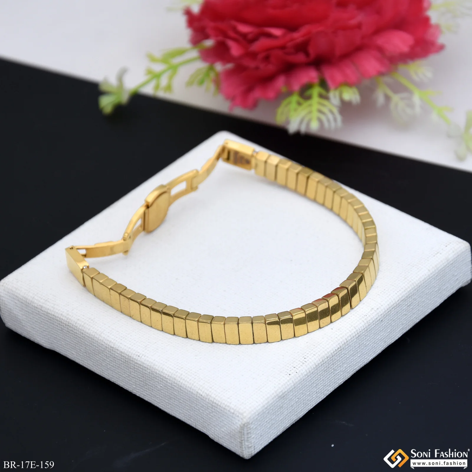 Delicate Design Golden Color Ceramic Bracelet for Men - Style E159 - Image 5