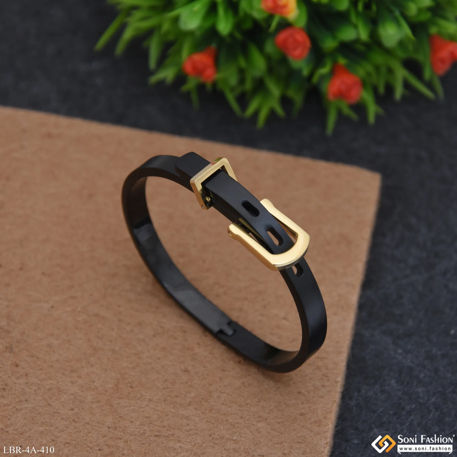 Designer Black & Golden Color Bracelet Kada for Ladies - Style A410 - Image 3