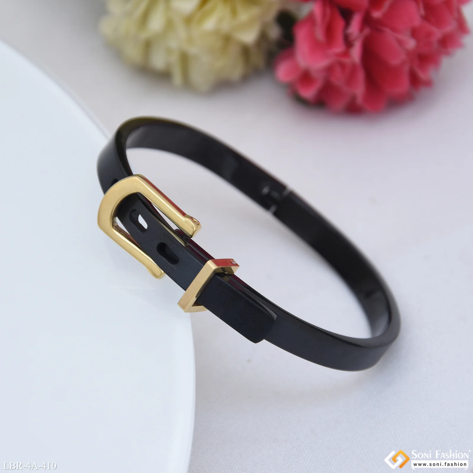 Designer Black & Golden Color Bracelet Kada for Ladies - Style A410 - Image 5