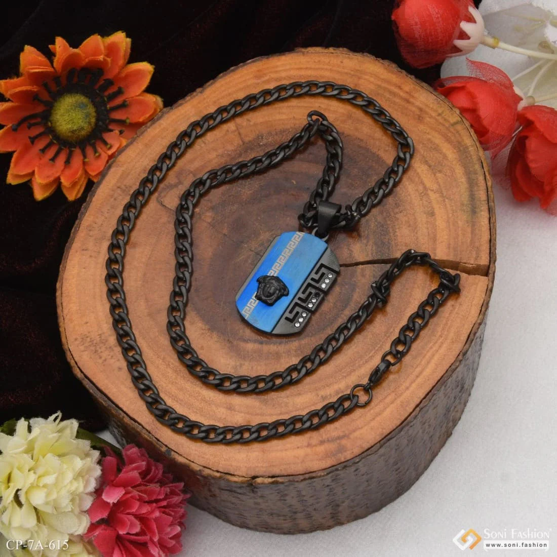 Designer Design Best Quality Black Color Chain Pendant Combo for Men - Style A615 - Image 3