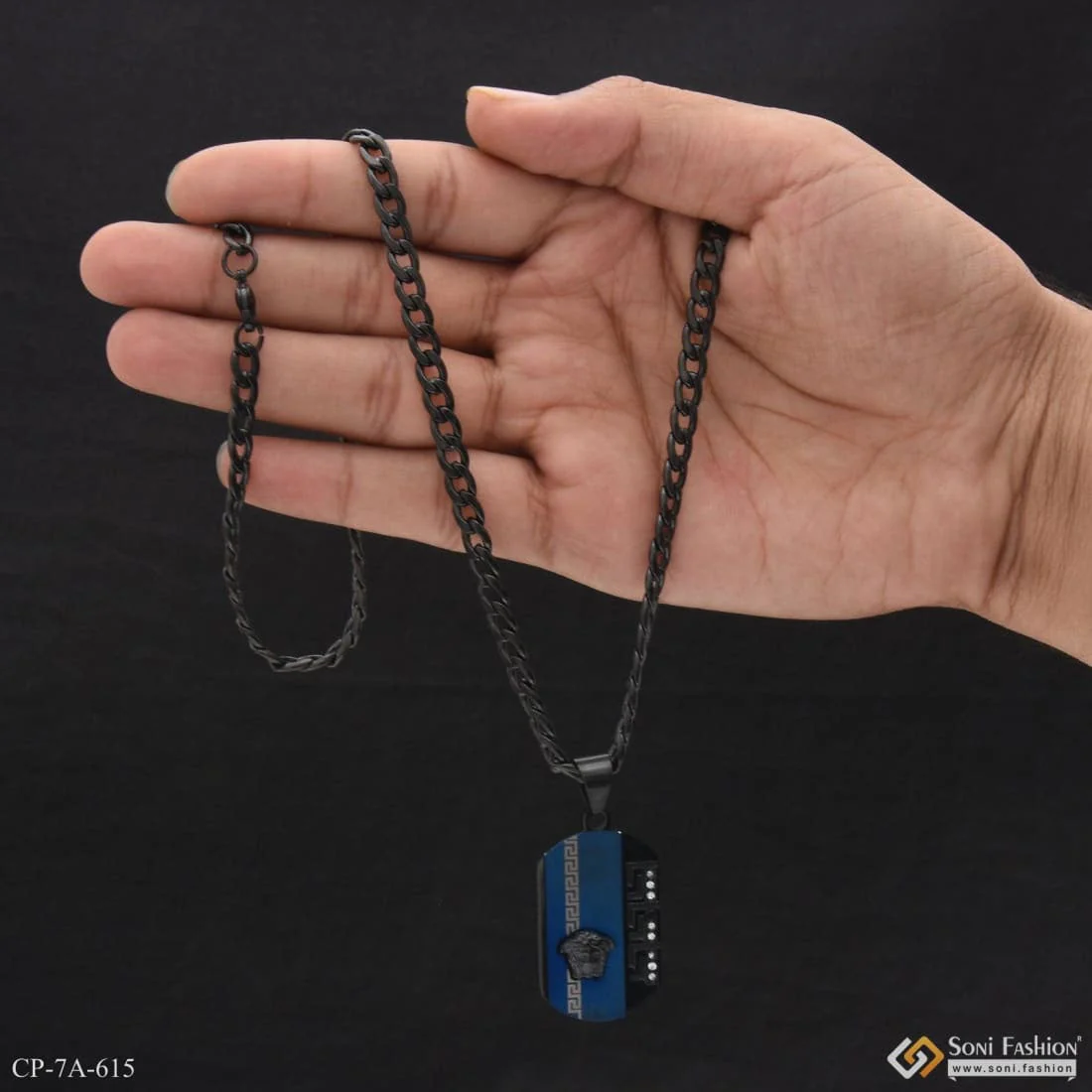 Designer Design Best Quality Black Color Chain Pendant Combo for Men - Style A615 - Image 4