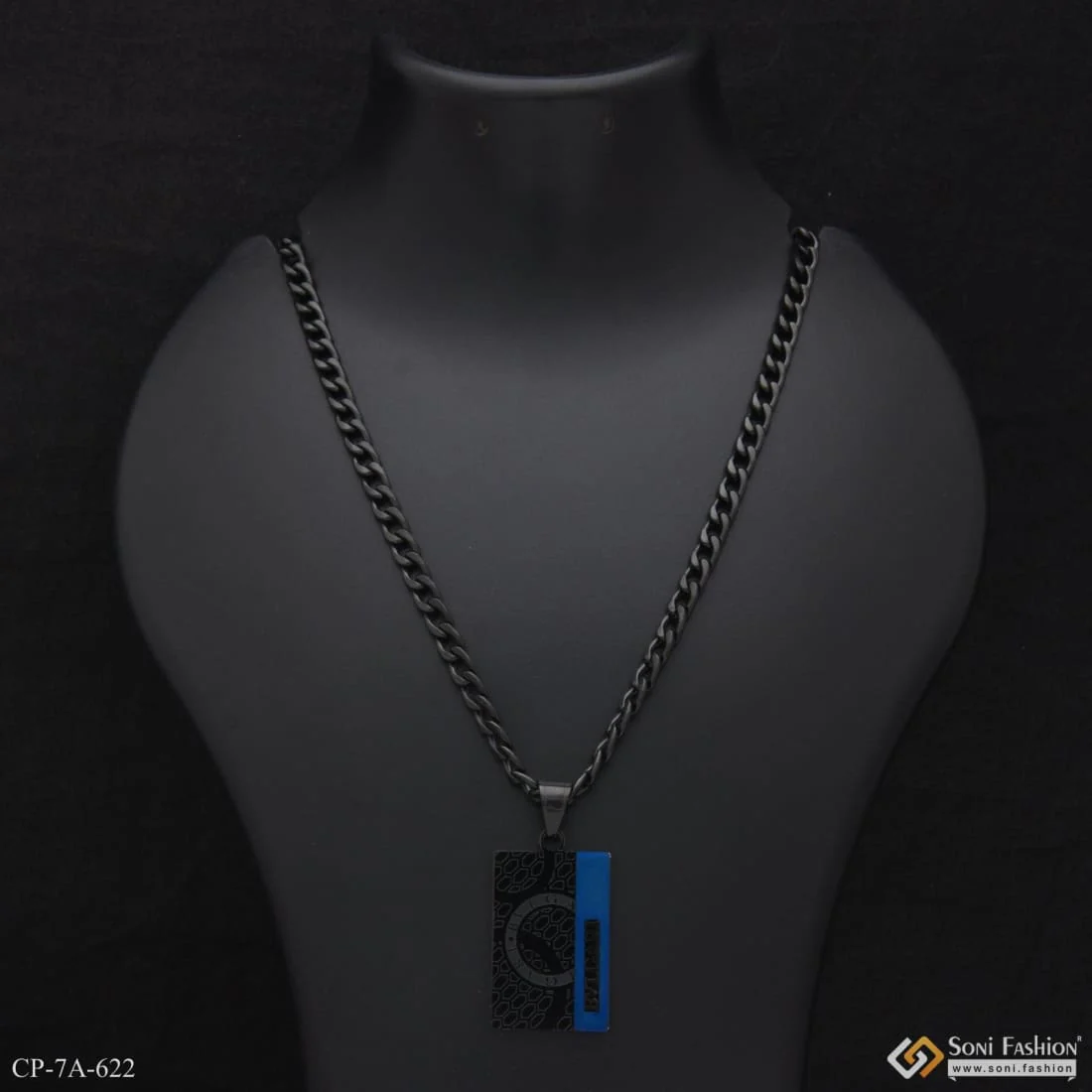 Designer Design Best Quality Black Color Chain Pendant Combo for Men - Style A622