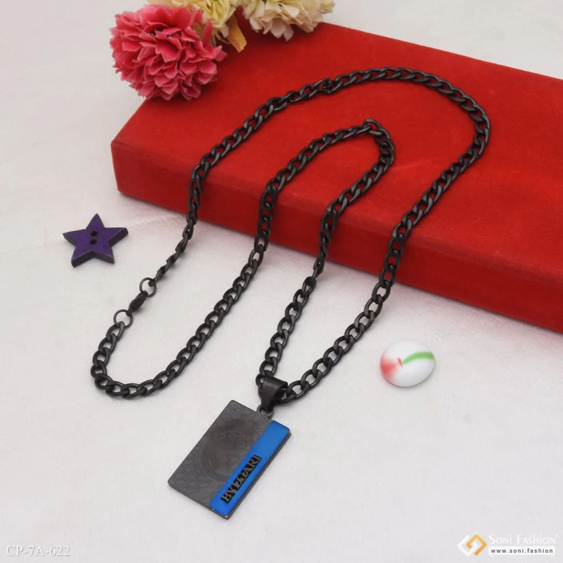 Designer Design Best Quality Black Color Chain Pendant Combo for Men - Style A622 - Image 2