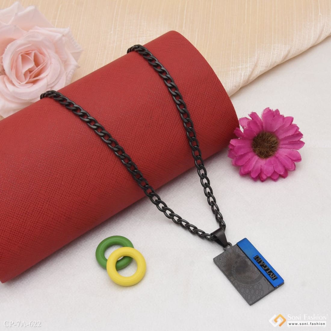 Designer Design Best Quality Black Color Chain Pendant Combo for Men - Style A622 - Image 3