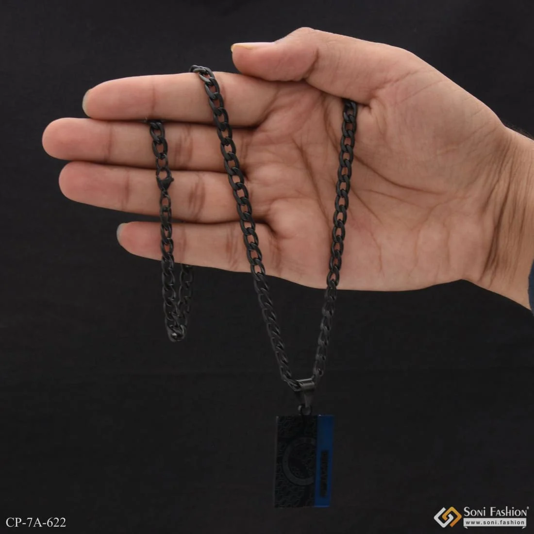 Designer Design Best Quality Black Color Chain Pendant Combo for Men - Style A622 - Image 5