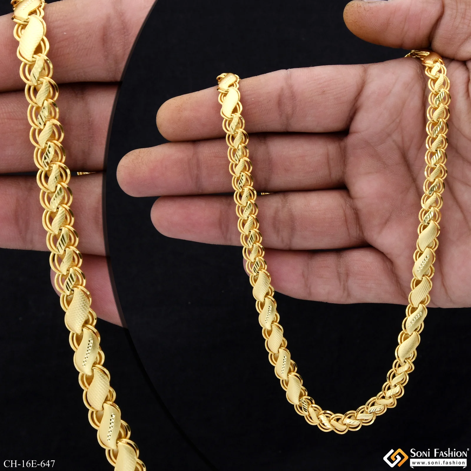 Designer Design Best Quality Gold Plated Kohli Chain for Men - Style E647 - Image 2