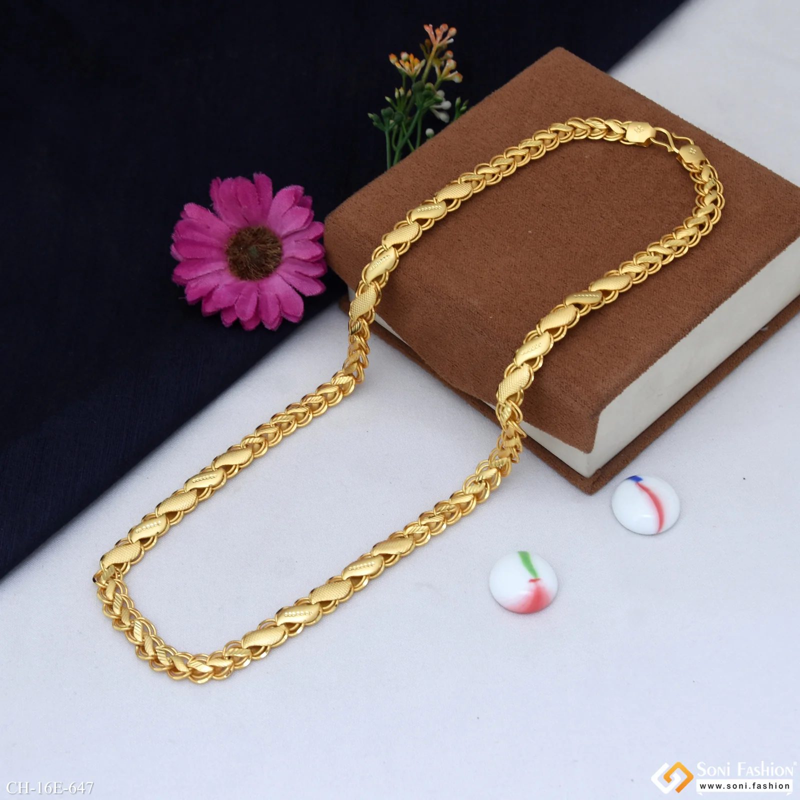 Designer Design Best Quality Gold Plated Kohli Chain for Men - Style E647 - Image 5