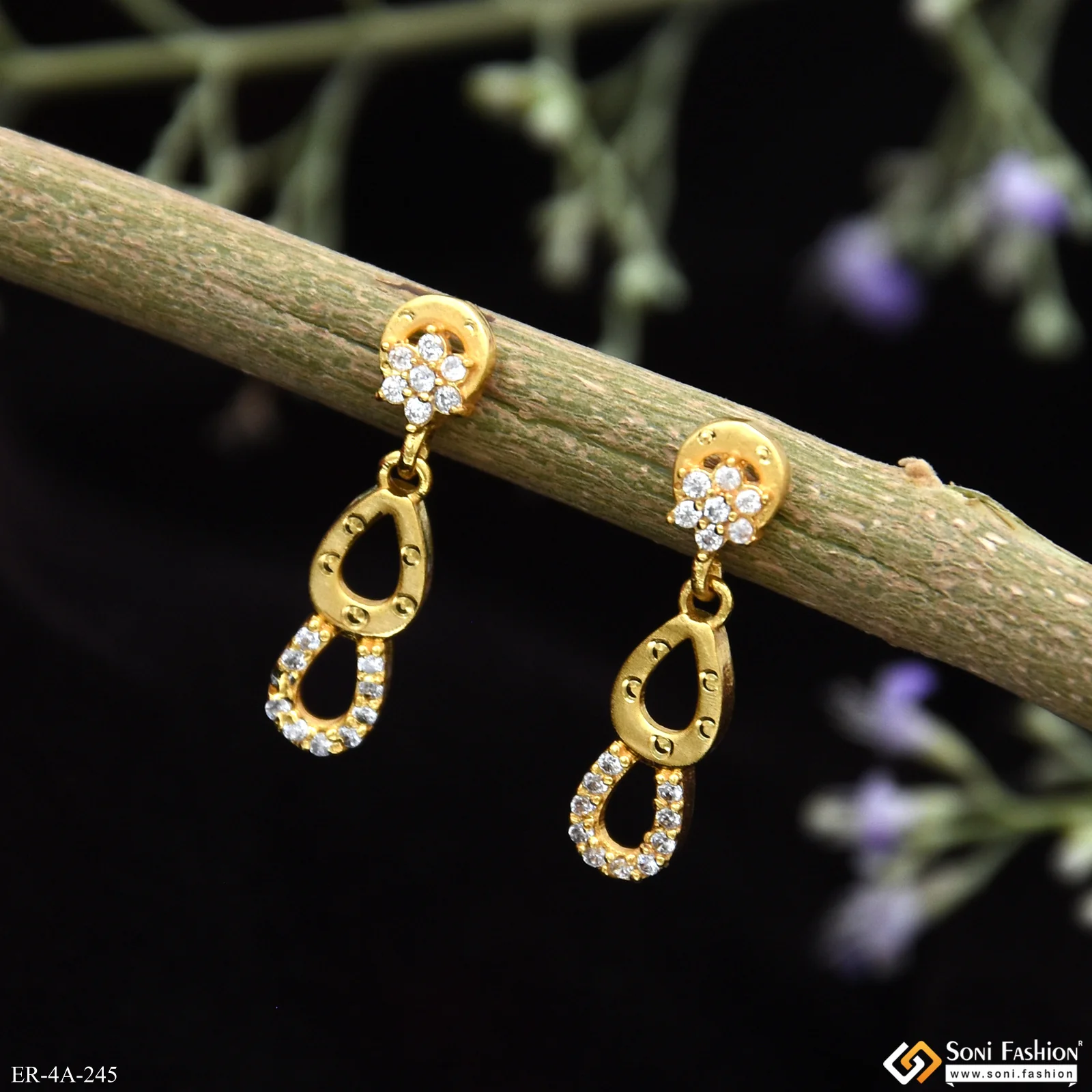 Designer Gold Plated Earrings for Ladies - Style A245